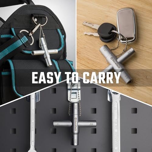 DURATECH 4 Way Sillcock Key, 1/4", 9/32", 5/16", 11/32", 1-Pack, for Valve, Faucet, and Spigots