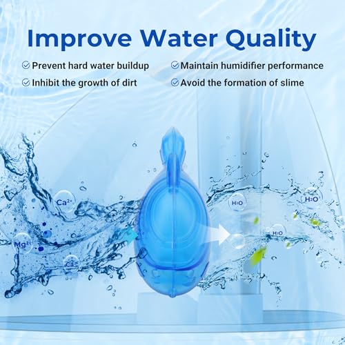 Funmit 12-Pack Humidifier Cleaner Fish, Blue — Removes Mineral Build-Up