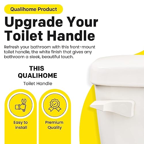 Qualihome Toilet Tank Flush Lever Replacement White Straight Arm Compatible with American Standard