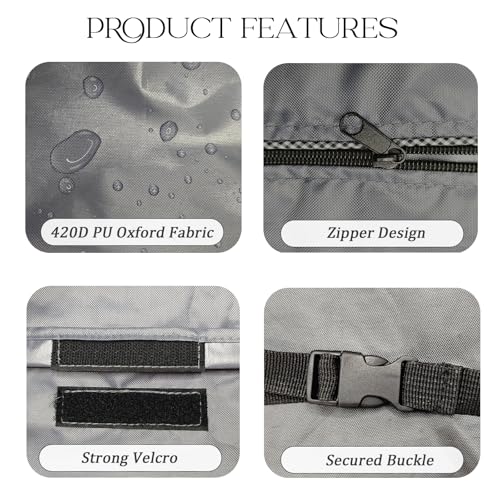HYVAKUPPA 1 Pack Washer & Dryer Cover 420D PU Waterproof with Zipper & Storage Bag (Grey) 29" W x 28" D x 43" H
