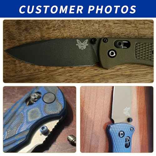 3 Packs Custom Thumb Studs for Benchmade Bugout 535 Series Knives and 535S, 535GRY-1,535SGRY-1 and More, Replacement Anodized Titanium Thumb Stud Set, Black