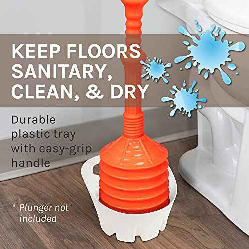 JS Jackson Supplies Universal White Plastic Drip Tray for Toilet Plunger