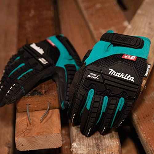 Makita Unisex Impact-rated T 04276 Advanced ANSI 2 Impact Rated Demolition Gloves Medium