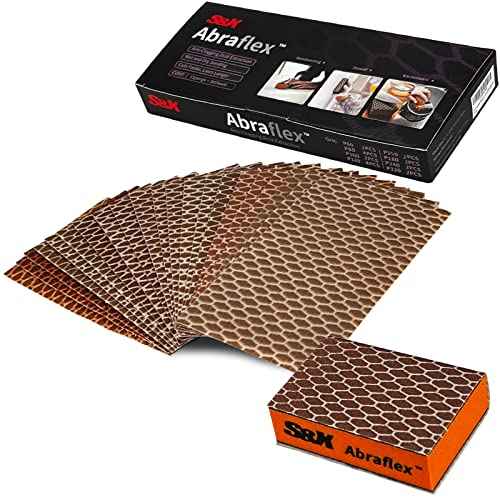 S&X Sanding Sponge Set 20-Pack of Hook and Loop Sandpaper Interchangeable 8 Assorted Grits - Wet and Dry, Anti-Clogging, Durable (20)