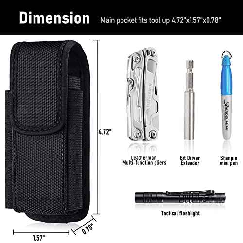 Sheath Compatible with Leatherman Wave Plus Wingman Surge Rebar Multi Tool Holster Nylon Belt Clip Pouch