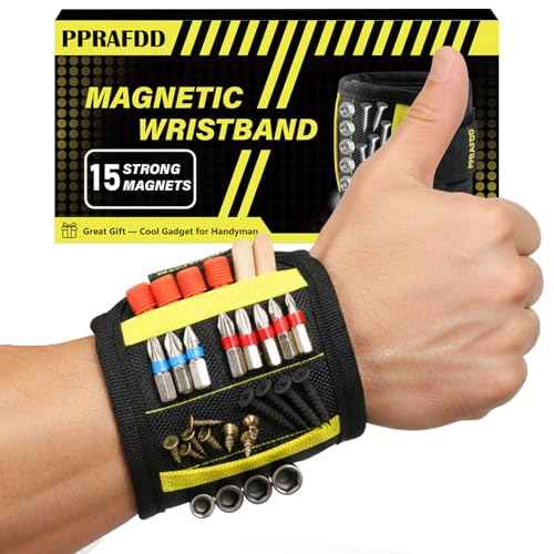 Magnetic Wristband for Holding Screws, Drill Bits, Nails, Stocking Stuffers for Adults, Cool Gadgets for Christmas, Father's Day, Valentine's Day, Gifts for Handyman, Dad, Husband, Grandpa