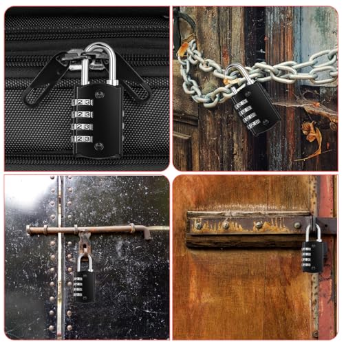 20 Pcs 4 Digit Combination Lock - Black Locker Locks Small Combo Padlock, Outdoor Combination Lock Weatherproof Resettable Padlocks for Lockers Door, House, Gym, Toolbox, Gate, Fence
