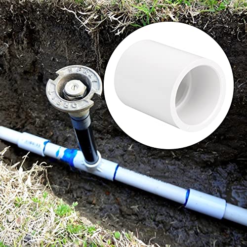 Lswteiz 3/4 Inch PVC Pipe Coupling Adapter Socket x Socket - Heavy Duty, White, 20 Pack