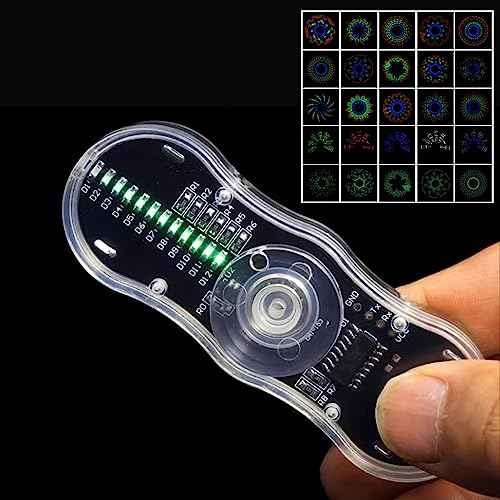 ISolderStore LED Rotating Gyroscope DIY Kit 2 Leaves Gyroscope SMD Soldering Project Soldering Practice Kit Electronics Kit for Students