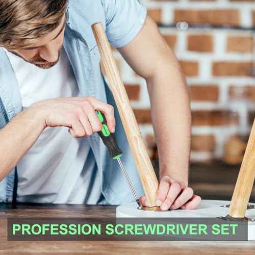 7-Piece Magnetic Screwdrivers Set, 4 Phillips and 3 Flat, Professional Cushion Grip Screwdriver Set