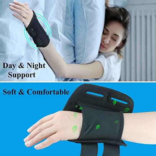 Carpal Tunnel Wrist Brace, Adjustable Wrist Support Brace, Night Wrist Sleep Supports Splints Arm Stabilizer (Left Hand, S/M, Pink)