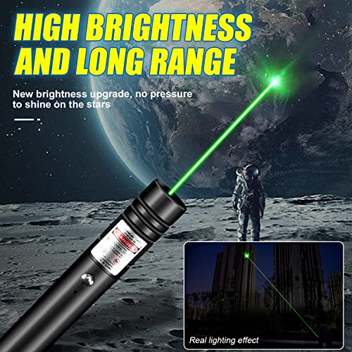 Green Laser Pointer High Power, Rechargeable Flashlight with Laser Pointer, Long Range Laser Pointer for Astronomy Construction and Outdoor Adventures