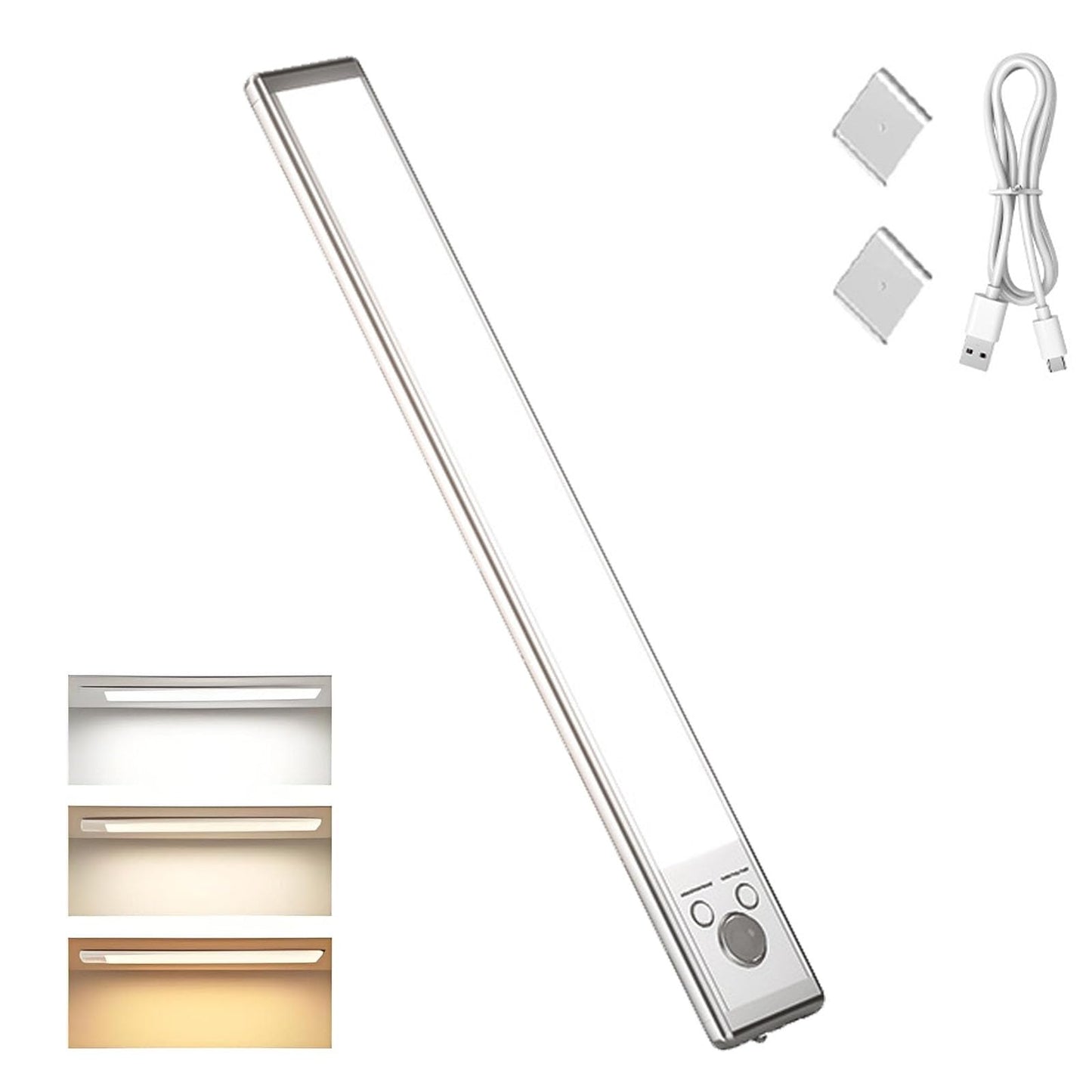 Rotateepic/Sculptiure/Watchatest 76led Rechargeable Motion Sensor Under Cabinet Lights, Ailsion Under Cabinet Lights-76led Motion Sensor Night Light Indoor, 3 Color Modes (9.44 inch)