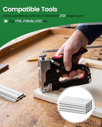 Meite JT21 Staples 1/4 Inch Galvanized Staples for Staple Gun – 3,000 Count Pack