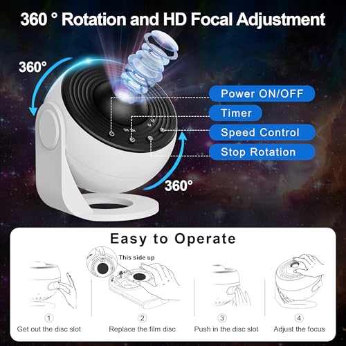 MuliVid White Galaxy Projector Pro 13-in-1 Star & Planetarium Night Light