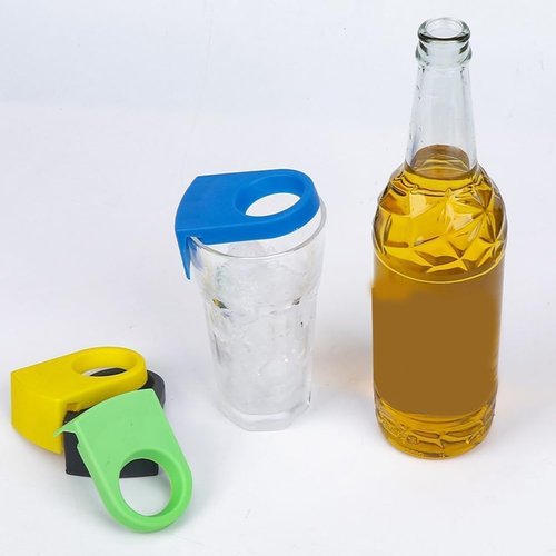 5 Pcs Random Colors Beer Snap Plastic Drinking Clips, Bar Mini Beer Bottle Holder Clips, Home Kitchen Birthday Party Bar Mini Beer Bottle Holder Clips, Wine Cocktail Goblet Glass Cup Edge Snap