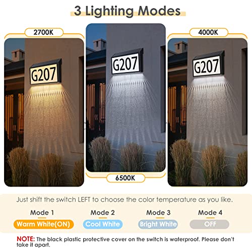 MAXvolador Solar Address Sign with 3 Light Modes - Waterproof House Number Plaque (Variation 1)