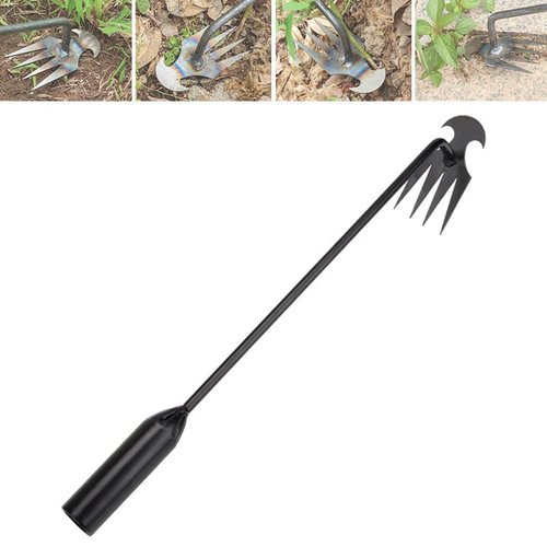 MFIE Peachloft Weed Puller - Peachloft Garden Weed Pulling Tool Uprooting Weeding Tool, Portable Garden Weeder, 4 Teeth Manganese Steel Forged Hand Tool for Uprooting Weeds (19.7in)