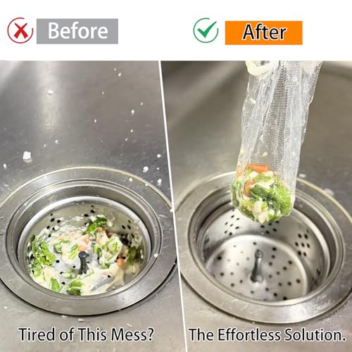 Disposable Sink Drain Covers 400 Pack - Ultra-Fine Mesh Food & Hair Strainer Bags