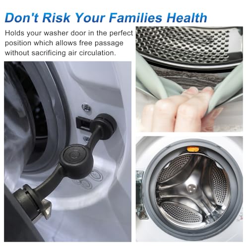 PCTC Magnetic Door Prop for Front Load Washer (Gray) – 360° Adjustable, Non-Slip