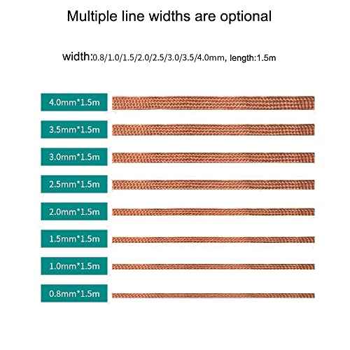 Solder Wick Braid with Flux Super 5ft Length 1mm Width Desoldering Wick Braid Remover Tool Solder Sucker 2 piece No-Clean Soldering Wick Wire Roll and Disassemble Electrical Components