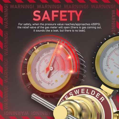 YESWELDER Nitrogen Regulator with Hose, 0-600 PSI and 0-4000PSI Output Pressure, CGA580 Inlet Connection and 1/4" male flare fitting