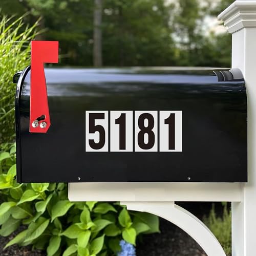 Superflash 4 Inch Reflective Mailbox Numbers - 60 PCS Self-Adhesive White Vinyl