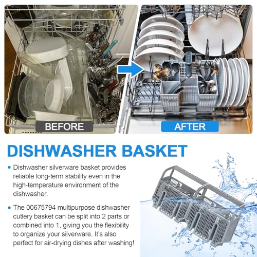 Bosch 00675794/675794 Silverware Basket — 8-Compartment Dishwasher Utensil Organizer