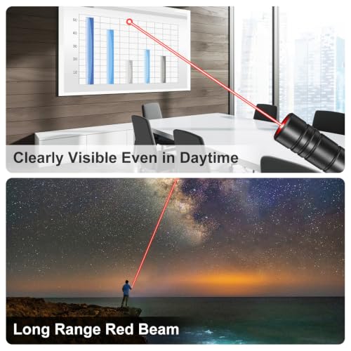 LETEAPII Red Laser Pointer USB Rechargeable with Star Cap - Model 1