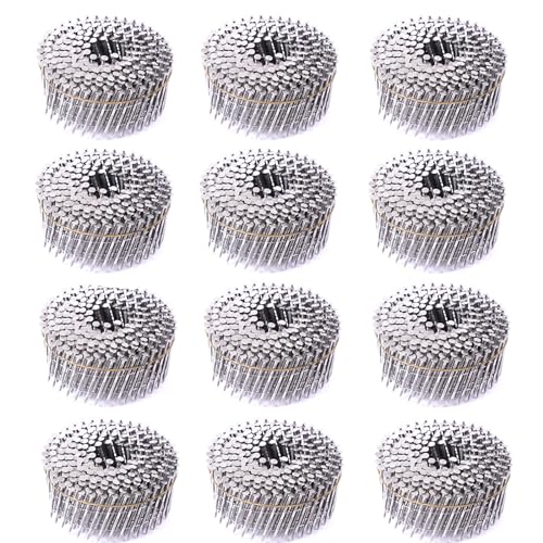 Stainless Steel 2 Inch 15-Degree Siding Nails - BHTOP Coil Nails 3600 Pcs