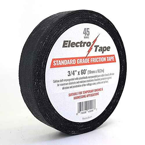 Friction Tape Standard Grade 45 Series - 3/4" x 60ft - High Grade Cloth Rubber Based Adhesive - 1 Roll