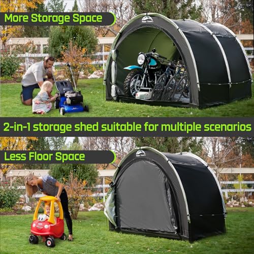 8x7x5.6ft Waterproof Bike Storage Tent Shed for 2-8 Bikes - Outdoor Portable Garage