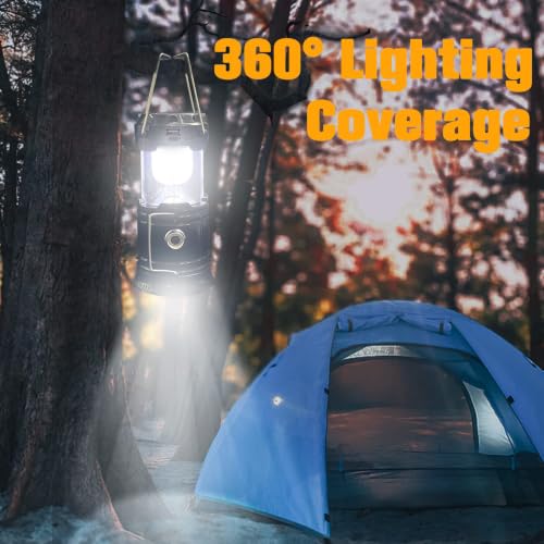 White 4-Pack Collapsible LED Camping Lanterns - Waterproof, Rechargeable, Portable Emergency Lights