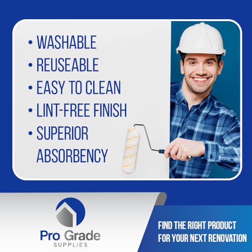 Pro Grade Paint Roller Kit, Brushes, 4" & 9" Covers for Walls