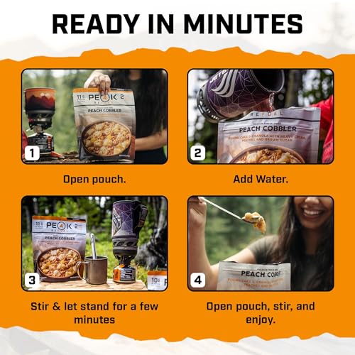 Peak Refuel Peach Cobbler Freeze-Dried Camping Dessert - 1 Pack, 2 Servings
