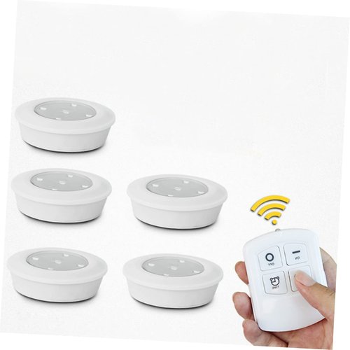 VILLCASE Wireless LED Touch Puck Light Battery Operated Under Cabinet Lighting Simple Tap Control for Closets and Kitchen 2-Piece Set