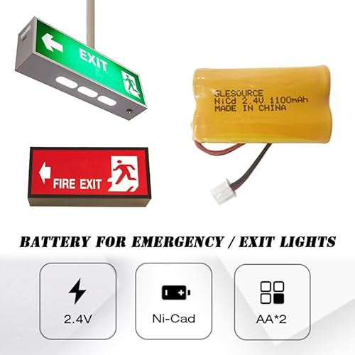 (4 Pack 2.4V 1100mAh Battery Replacement for Exit Sign Emergency Light Exitronix 10010036 Lithonia 10010034 Interstate NIC1394 BEL-179