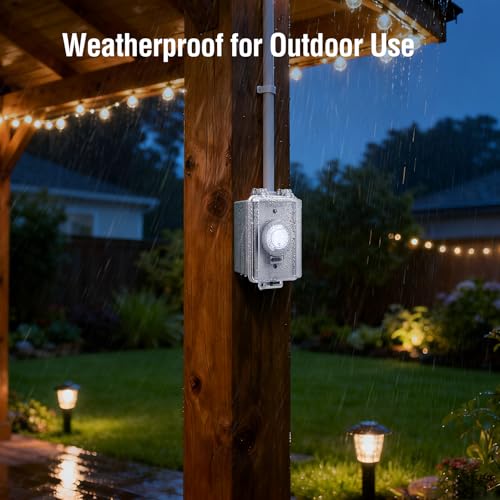 20A Heavy Duty Outdoor Mechanical Timer Switch - 2400W Hardwired Control