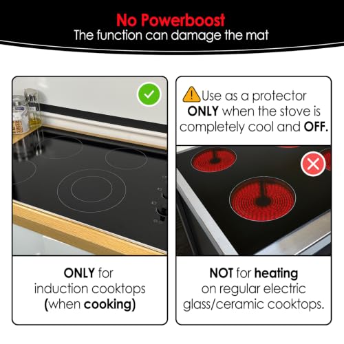 Cook's Aid Semi-Transparent Induction Stove Protector Mat 20.4 x 30.7 in – Platinized Silicone Fiberglass, Non-Slip & Scratch Guard