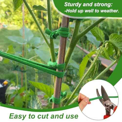 Shintop 2 Packs Garden Twine, Soft Plant Ties Green Tomato Ties Stretchy Garden String for Supporting and Tying Climbing Plants Veggies Flower(98 Feet/Roll