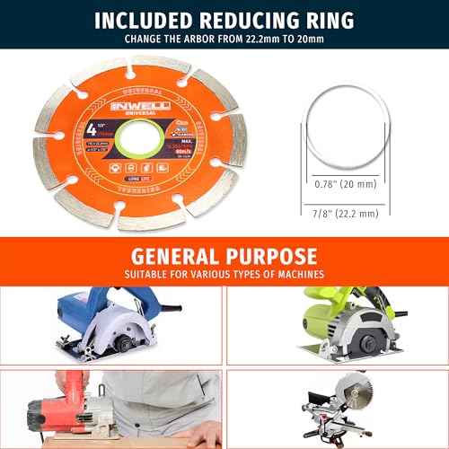 4-1/2 Inch Segmented Diamond Saw Blades 2-Pack, Diamond Cutting Wheel for Angle Grinder, Tile Cutter Blades, for Cutting Stone Marble Granite Concrete Brick, 7/8¡¯¡¯-20mm Arbor