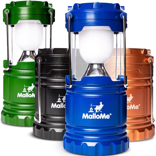 Modern 4-Pack Rechargeable Camping Lanterns - Multicolor LED Tent Lights for Emergency & Outdoors