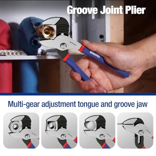 WORKPRO 7-Piece Pliers Set with Comfort Grip - Blue Hand Tools Kit