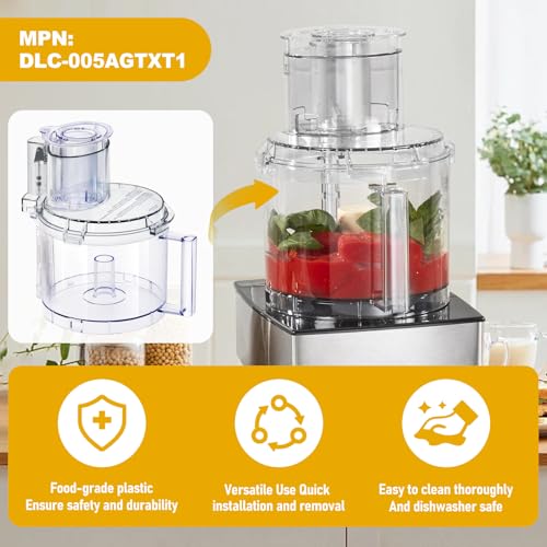 Folosem 14-Cup DLC-005AGTXT1 Replacement Food Processor Work Bowl Kit with Lid & Pushers for DFP-14 series (DLC-2014PT1, DLC-2014SPT1-1) - Fits DFP-14, DLC-14NWBCT1