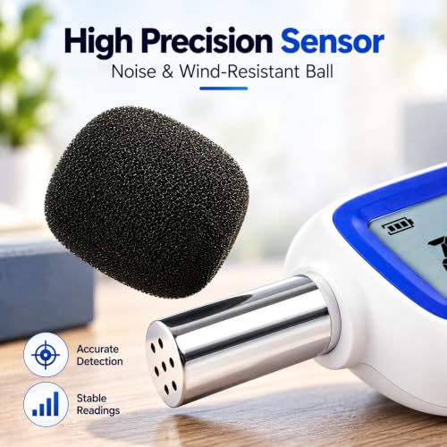 Landtek Bluetooth Decibel Meter with Data Logging 30-130 dB Portable Sound Level