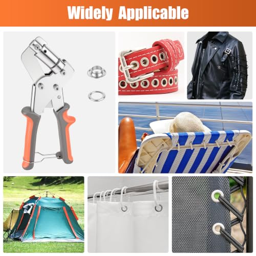 Grommet Tool Kit with 500 10mm Grommets for Leather Canvas Tarp Setup