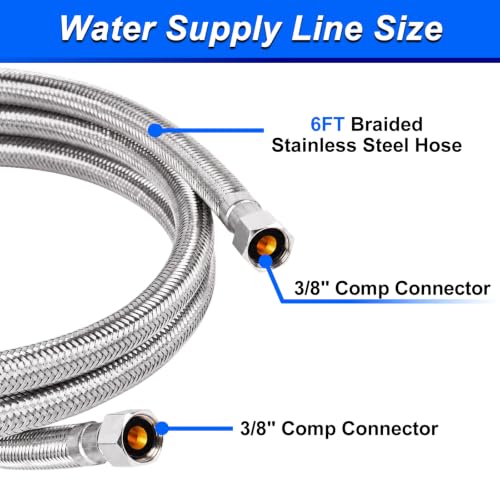SPUREST 6 ft Dishwasher Water Supply Line with 3/8" Female Connectors, Food-Grade PEX Inner