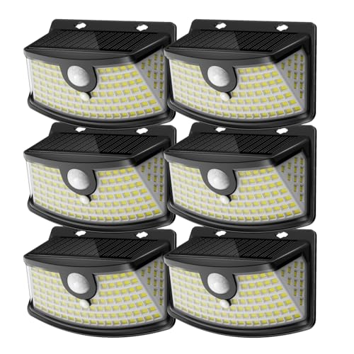 Aootek 6 Pack Solar Motion Sensor Lights Outdoor 120 LEDs Black, Waterproof