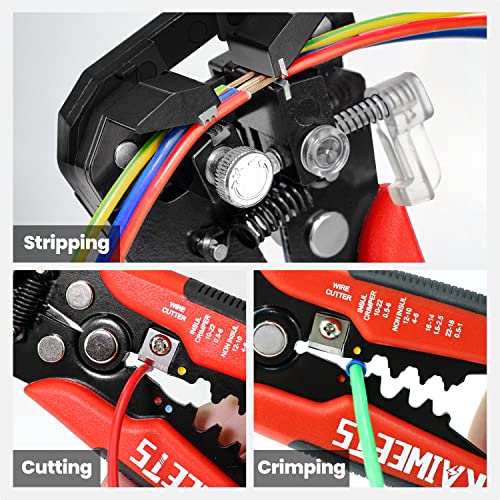 KAIWEETS KWS-103 Self Adjusting Wire Stripper 3-in-1 Heavy Duty Electrical Tool 10-24 AWG