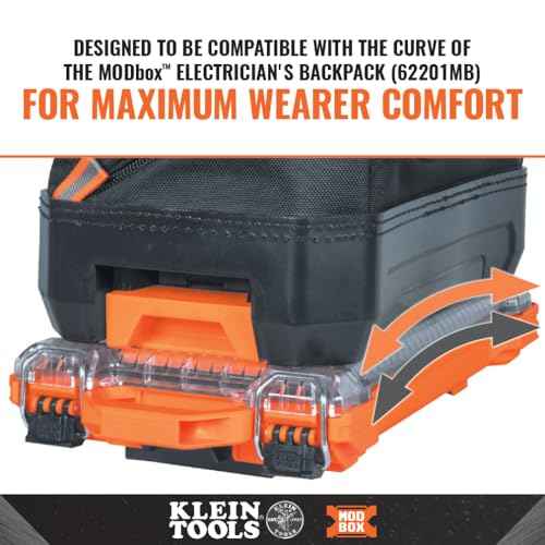 Klein Tools 54812MB MODbox Compact Storage Box, Parts Organizer, Toolbox Connects to MODbox Modular System, Backpack, Tote and Tool Bag